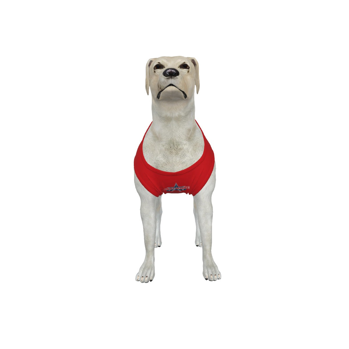 Frenchie-Red- My Owner Is Armed- Star Flag- Medium Dog's Tank Top